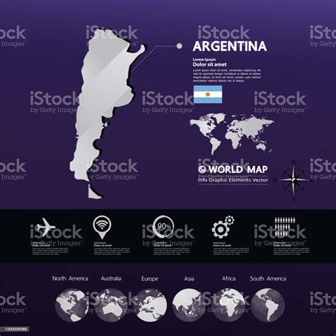 Argentina Map Graphic Element Vector Illustration Stock Illustration
