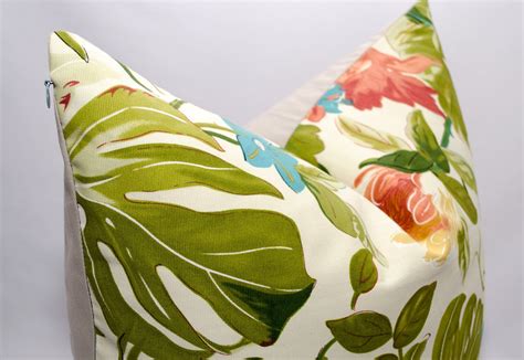 Tropical Decorative Pillow Pillow Cover Modern Pillow Floral Etsy