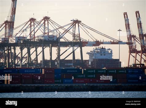 Containers At The Maersk Terminal In Port Elizabeth In The New York And