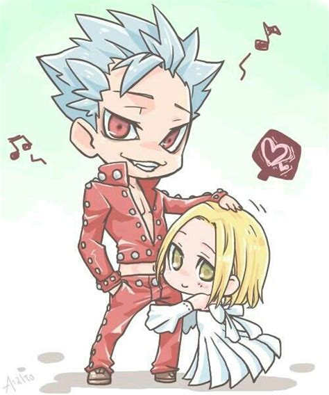 Ban X Elaine Banlaine Seven Deadly Sins Anime Anime Chibi Blue