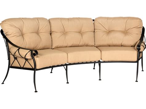 Woodard Derby Cushion Wrought Iron Crescent Sofa Wr4t0064