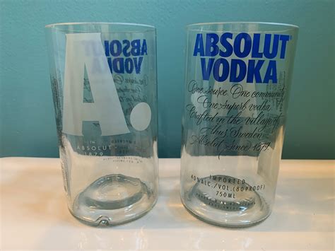Absolut Vodka Recycled Glasses 750 Ml Set Of 2 Etsy