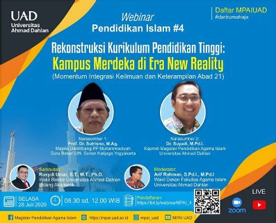 Program kampus merdeka pun dijadwalkan akan dilaksanakan bertahap. Kampus Merdeka di Era New Reality - Fakultas Agama Islam UAD