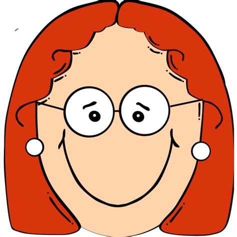 Happy Red Head Girl With Glasses Png Svg Clip Art For Web Download