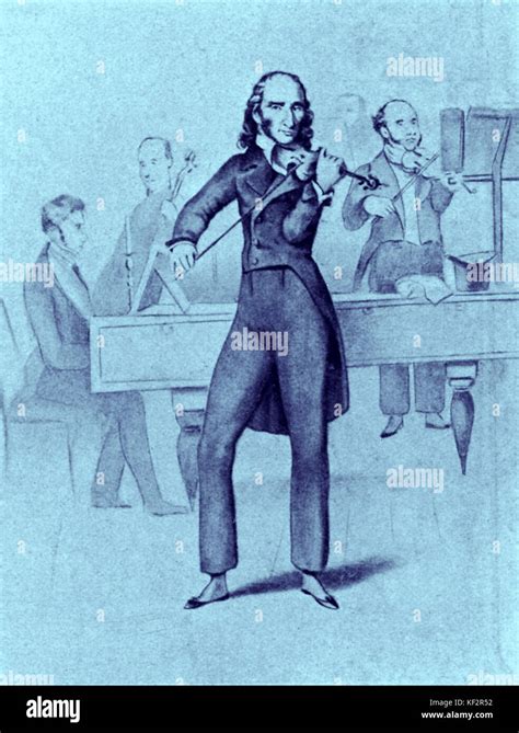 Paganini Niccolo Playing Violin Italian Violinist And Composer 1782
