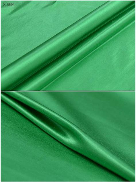 Solid Green Silk Cotton Blend Satin Fabric By The Yard Or Etsy Green Silk Satin Fabric