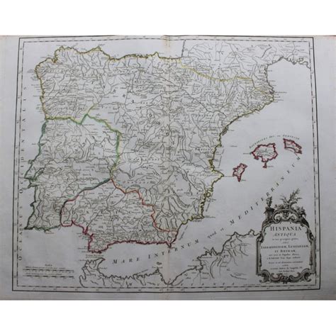 Map Of Ancient Spain Hispania Antiqua 1750 By Robert De Vaugondy