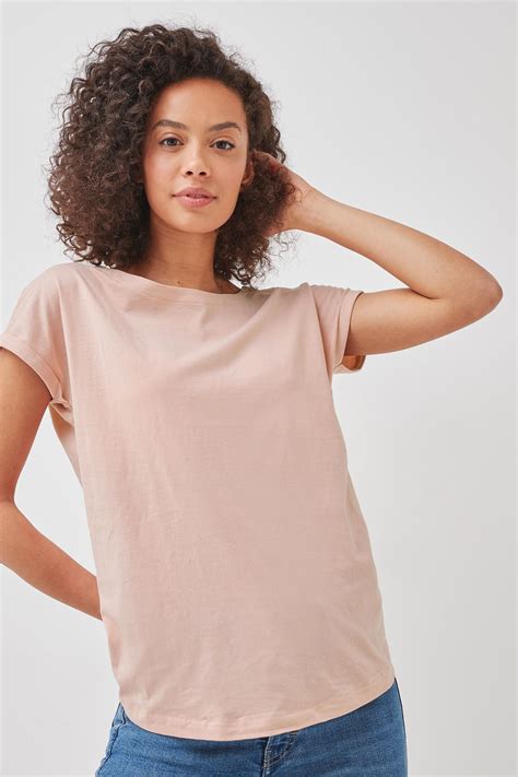 buy light pink round neck cap sleeve t shirt from the next uk online shop