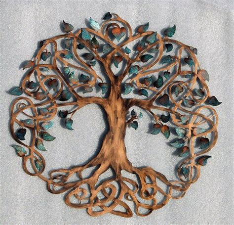 Metal Tree Of Life Infinity Tree Copper Patina Sparkle Tree Of Life