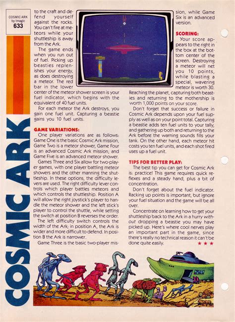 Atari 2600 Vcs Cosmic Ark Scans Dump Download Screenshots Ads