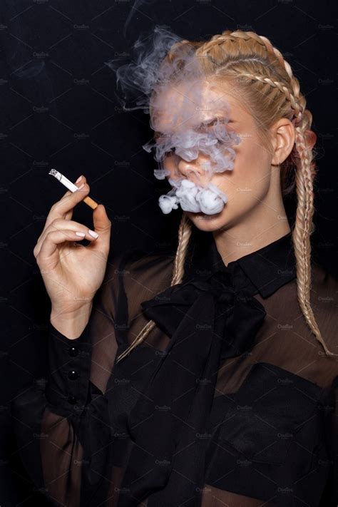 Beautiful Woman Smoking Cigarette ~ People Photos