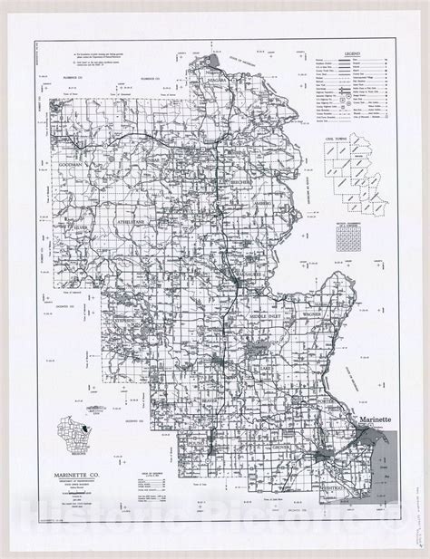 map marinette county wisconsin 2006 [wisconsin county transportati historic pictoric