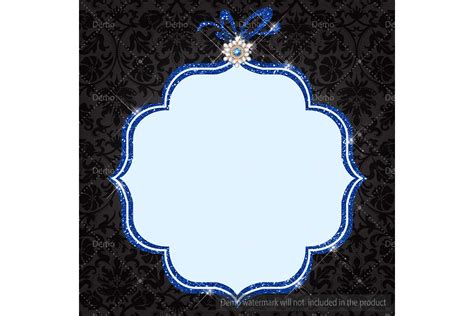 Blue Royal Frame Glitter And Jewelry Frame Clip Arts 130950 Card