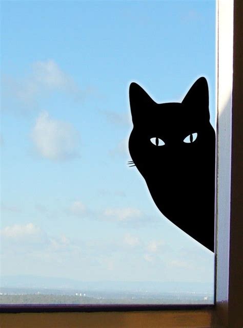 Cat Window Sticker Or Peeping Tom Cat Decal Kitty Sticker Etsy