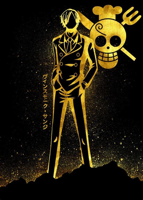 Golden Sanji Poster By Eternal Art Displate One Piece Drawing
