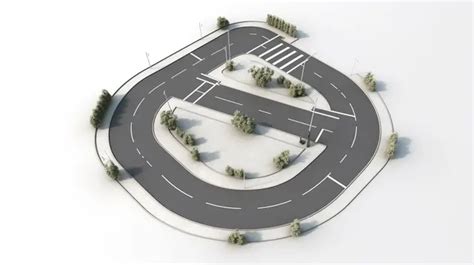 Isolated 3d Illustration Of Aerial Road Against White Background Car