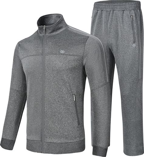 Mofiz Mens Tracksuits Set Full Zip Running Sweatsuit For Men Long