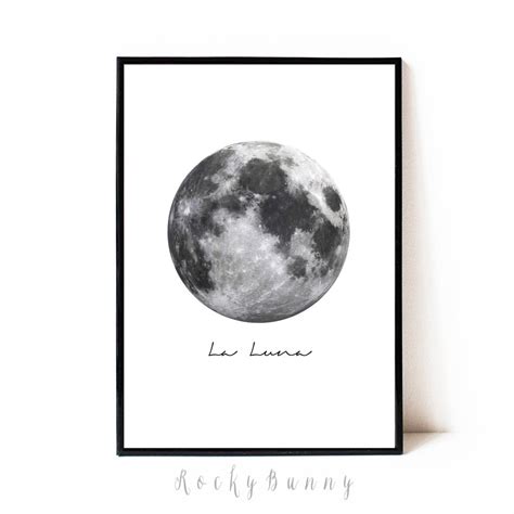 Digital Download Print Moon Poster Digital Moon Wall Art Instant