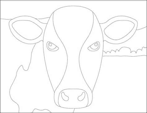 Easy How To Draw A Cow Face Tutorial And Cow Face Coloring Page In 2022