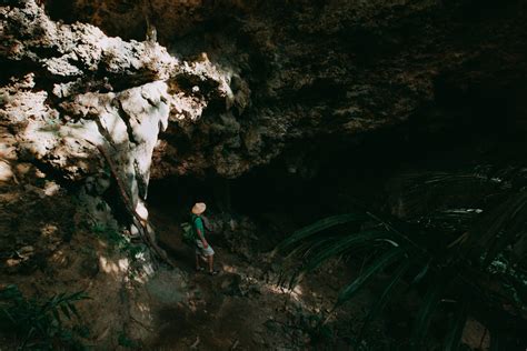 Exploring A Limestone Cave In Jungle Of Iriomote Island Japan