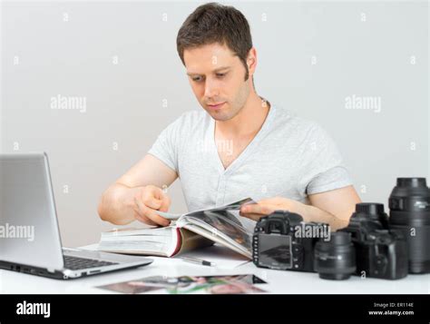 Photographer Working In His Office Stock Photo Alamy