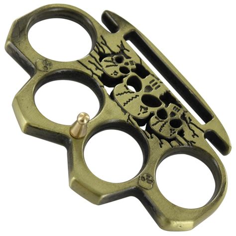 Life Or Death Antiqued Brass Knuckle Buckle Paperweight