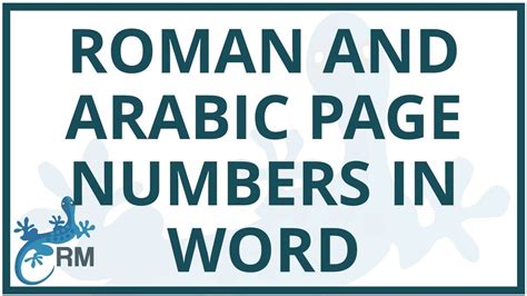 How To Add Roman And Arabic Page Numbers In Word With No Page Number On