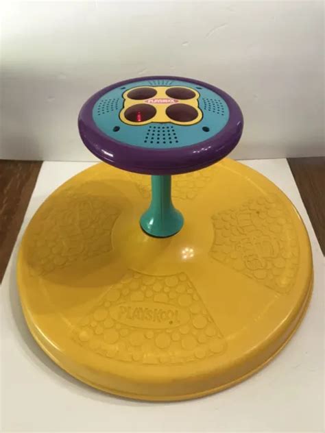 Vtg Playskool Sit N Spin 1973 Working Lights And Music Yellow Purple Teal Works 1599 Picclick