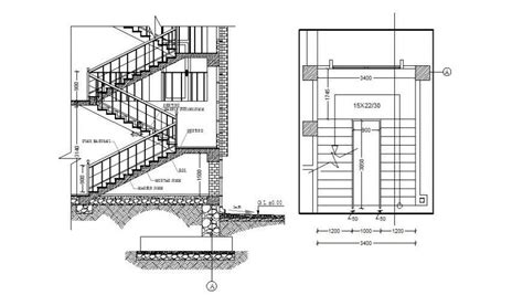 Staircase Sections And Constructive Structure Details Of Three Level
