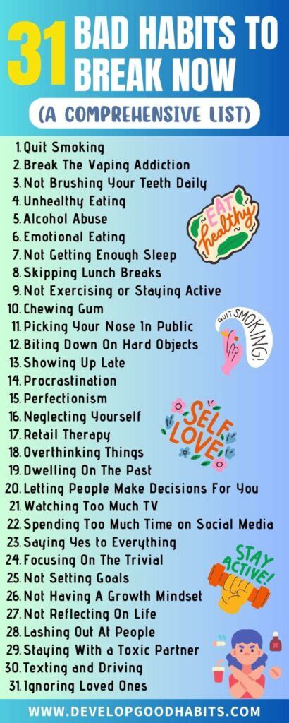 31 Bad Habits To Break Now 2024 Comprehensive List