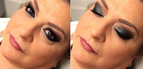 Maquiagem Colorida Para Mulheres Mais Velhas Peles Maduras Azul Marinho