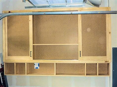 So you end up with nearly double the amount of storage area without taking up any additional wall space. shelves | Peg board, Woodworking, Pegboard garage
