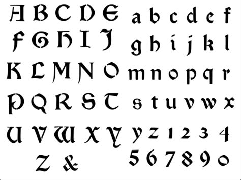 Buy Gothic Alphabet Online From The Stencil Library