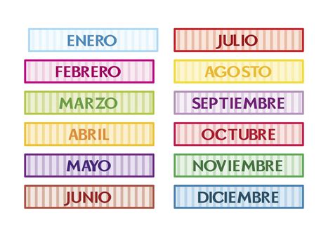 Haciendo Apertura Brote Etiquetas Meses Del Año Ortografía Globo Pastel