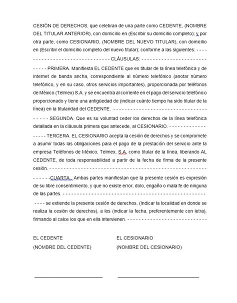 Carta Poder Para Cambio De Domicilio Telmex