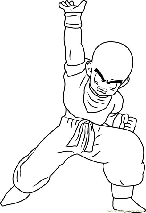 Dragon ball z drawings with color. Krillin Coloring Page - Free Dragon Ball Z Coloring Pages : ColoringPages101.com