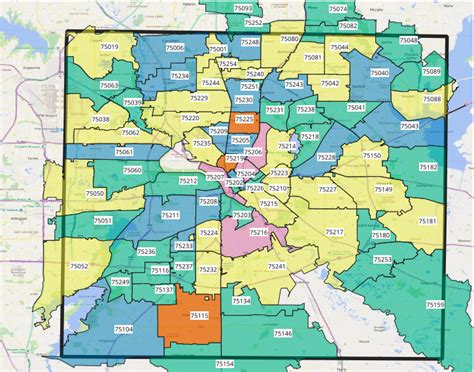 Dallas Zip Code Map Free United States Map
