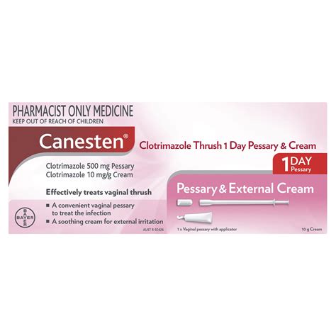 Buy Canesten 1 Day Vaginal Pessary 500mg And External Cream 1 Thrush