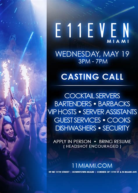 Open Casting Call Tickets At E11even Miami In Miami By 11 Miami Tixr