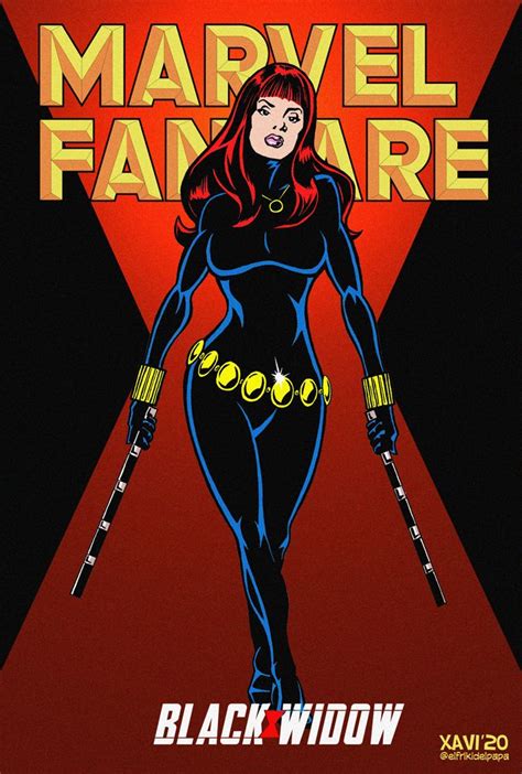 Black Widow Retro Marvel Elektra Avengers Poster Mundo Marvel