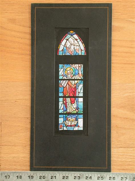 Design Drawing For Stained Glass Window With Moses On Mountsinai And