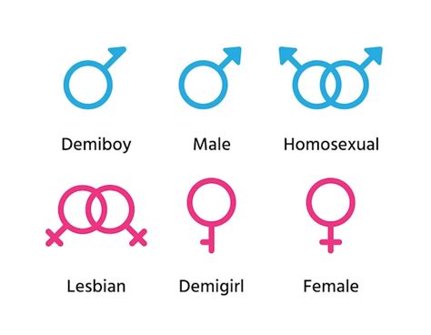 Premium Vector Gender Symbols Sexual Orientation Outline Signs Set Male And Female Marks