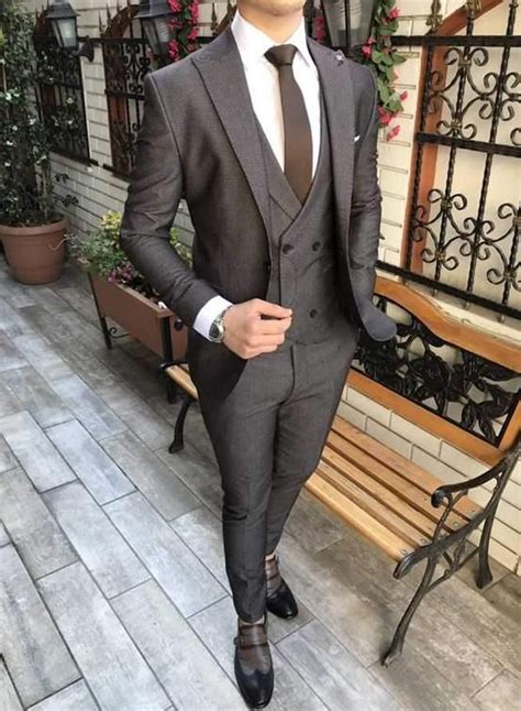Find the closest men's wearhouse men's suit & clothing store near you. Charcoal Brown 3 Piece Suit in 2020 | Mens 3 piece suits ...