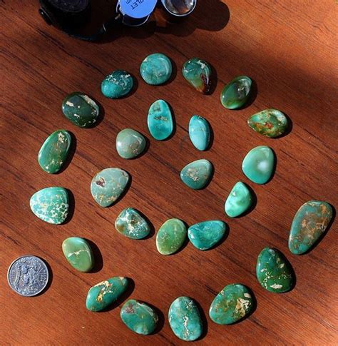 Natural Green Turquoise Cabochon Suite Stone Mountain Turquoise