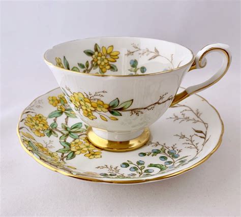 Beautiful Tuscan Alpine Flowers China Tea Cup And Saucer Teacup Duo Tea Cups Tea Cups Vintage