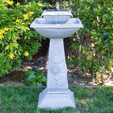 Solar Bird Bath Fountain Outdoor Best Decorations