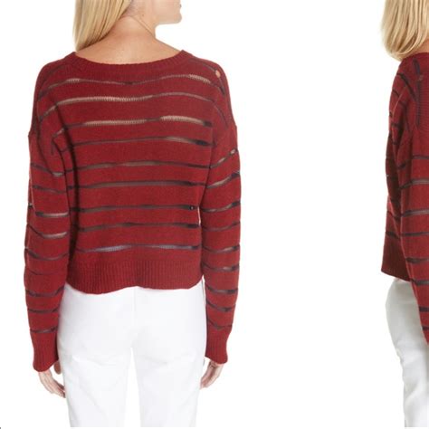 Rag And Bone Sweaters New Rag Bone Penn Sheer Stripe Crop Sweater