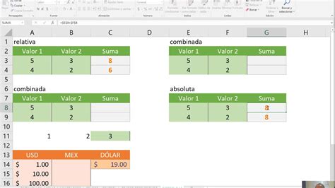 Referencias Relativas Absolutas Y Combinadas En Excel Youtube