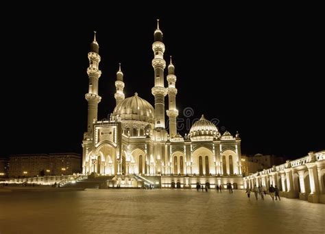 Azerbaijan Baku The Heydar Mosque Stock Image Image Of People History
