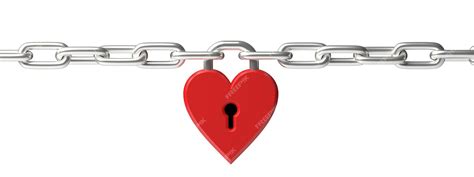 Premium Photo Love Concept Locked Red Heart Padlock On Metal Chain